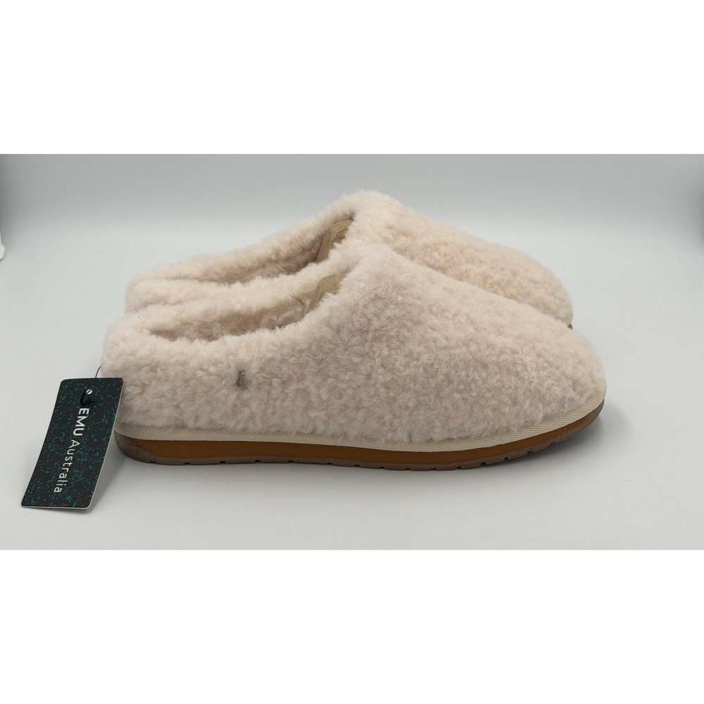 EMU Australia Joy Teddy Slippers Womens 7 Merino Wool Fleece Mules NWT